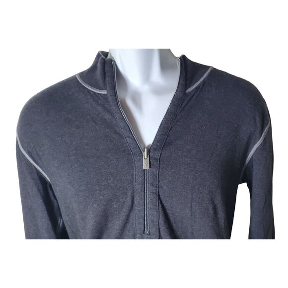 Tommy Bahama Gray 1/4 Zip Pullover Sweatshirt Reversible Mens Size M - Picture 5 of 13